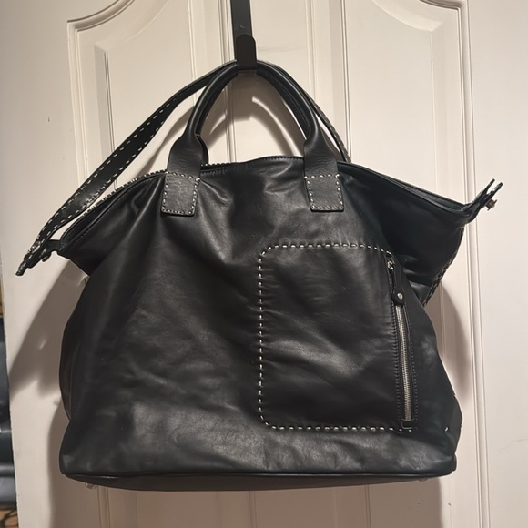 Gianni Segatta big black and white leather bag. Made in Italy 🇮🇹 - Picture 3 of 10